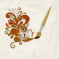 cartoon brush painting abstract branch