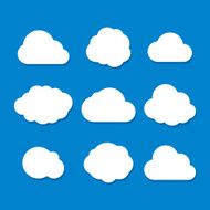 Cartoon Style Cloud Set Vector