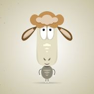 Cute cartoon smiling sheep standing facing the camera N2