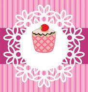 vector retro cupcake card