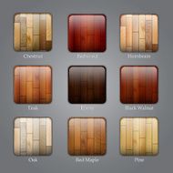 Set of wood icons