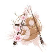 Letter A in asian style