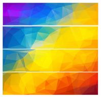Four vector polygonal backgrounds for banner 4