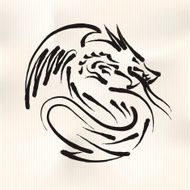 Chinese Calligraphy of Dragon
