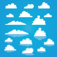 Cartoon clouds on a blue sky