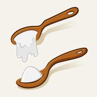 Sugar in Wooden Spoon Illustration