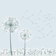 Vintage two dandelions in wind EPS8 N2