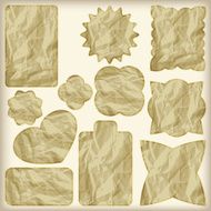set of foil cut golden shiny vintage tags