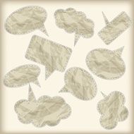 nine retro speech bubbles