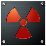 Radioactivity Sign On Brushed Metal Plate