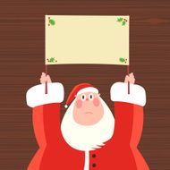 Santa on dark wood pattern