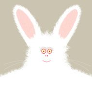 Bunny face fluffy character illustration