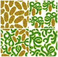 Spruce seamless patterns set