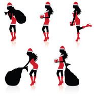 Silhouettes of a sexy santa