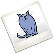 Cartoon Cat Polaroid Illustration