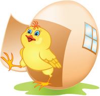 cartoon chicken and egg