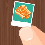 Picture of beans on toast cartoon food illustration