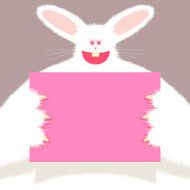 fluffy bunny Easter egg head character