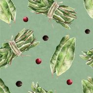 Seamless pattern with bay leaf N14
