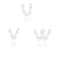paper alphabet letters font U V W