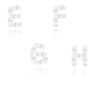 paper alphabet letters font E F G H
