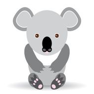 Cute cartoon koala on a white background Vector
