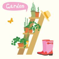 flowerpots and snail