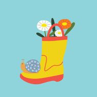 boot with flowers and snail N2