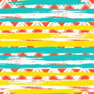Seamless ethnic zigzag pattern with bold brushstrokes N4