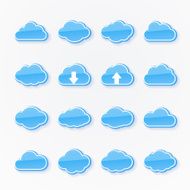 blue cloud icons of different shapes