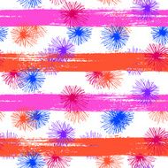 Pattern with small furry flowers or pompoms