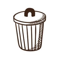 Outdoor trash bin symbol