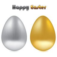 Golden and silver engraved isolated egg