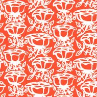 Floral pattern with hand drawn roses and leaves