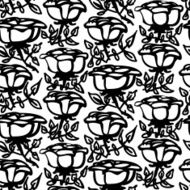 Floral pattern with hand drawn roses and leaves N2