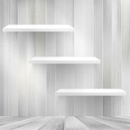 Layers Blank light wooden shelf EPS10 N2