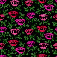 Floral pattern with hand drawn roses and leaves N3