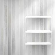 Layers Blank light wooden shelf EPS10 N3