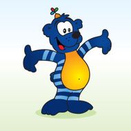 Happy blue bear with silly hat