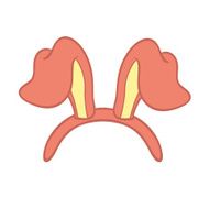 Furry Bunny Ears isolated on white background N2