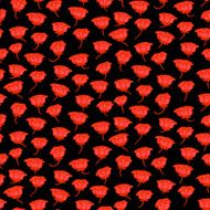 Grunge floral pattern with hand drawn roses in red