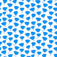 Grunge floral pattern with hand drawn blue roses