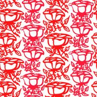 Grunge floral pattern with hand drawn roses in red N2