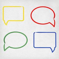 White paper speech bubbles