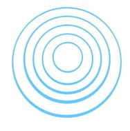 concentric blue rings on a white background
