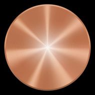 Realistic Round Copper Button
