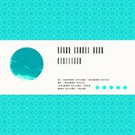 Vector card with watercolour circle in aqua blue