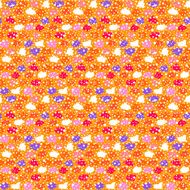 Hand drawn pattern with brush strokes and dots