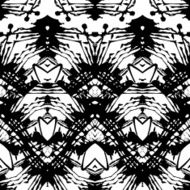 Hand painted pattern with damask and ikat motifs N3