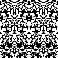 Damask pattern with abstract hand painted shapes N3